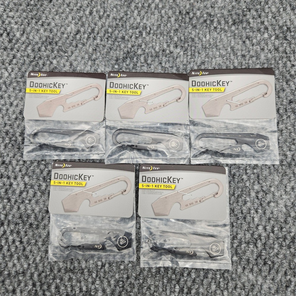 Nite Ize OS Black DoohicKey 5-in-1 Key Tool Multi-tool Lot of 5 Keychain New